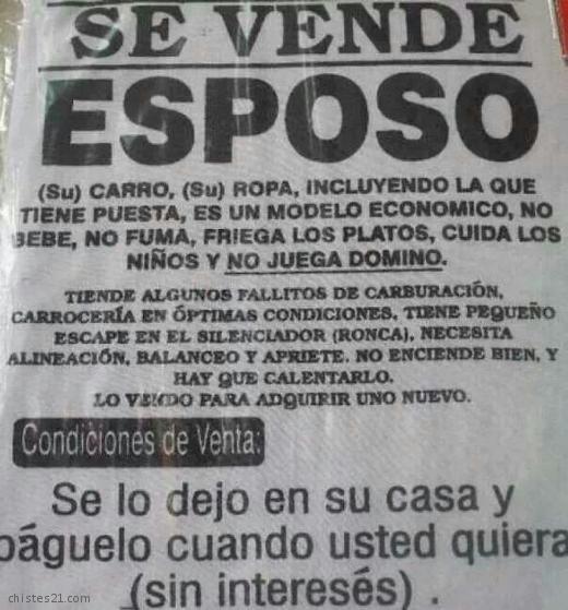 Se vende esposo