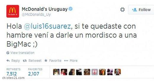 McDonald's invitó a Luis Suárez 