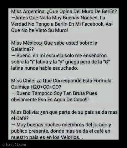 Preguntas a las concursantes