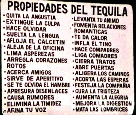 Propiedades del tequila