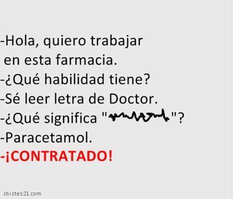 Buscando trabajo en la farmacia