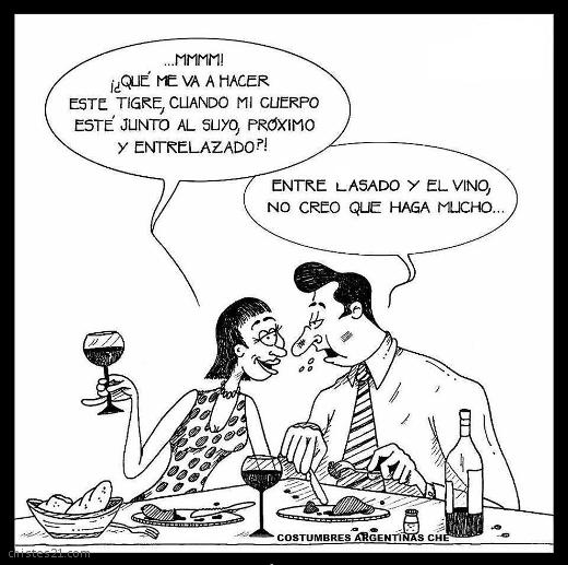 Asado y vino