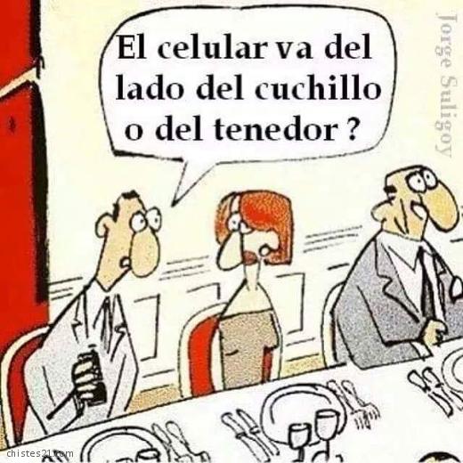 El celular en la mesa