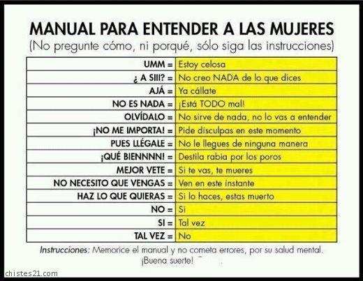 Manueal para entender a las mujeres